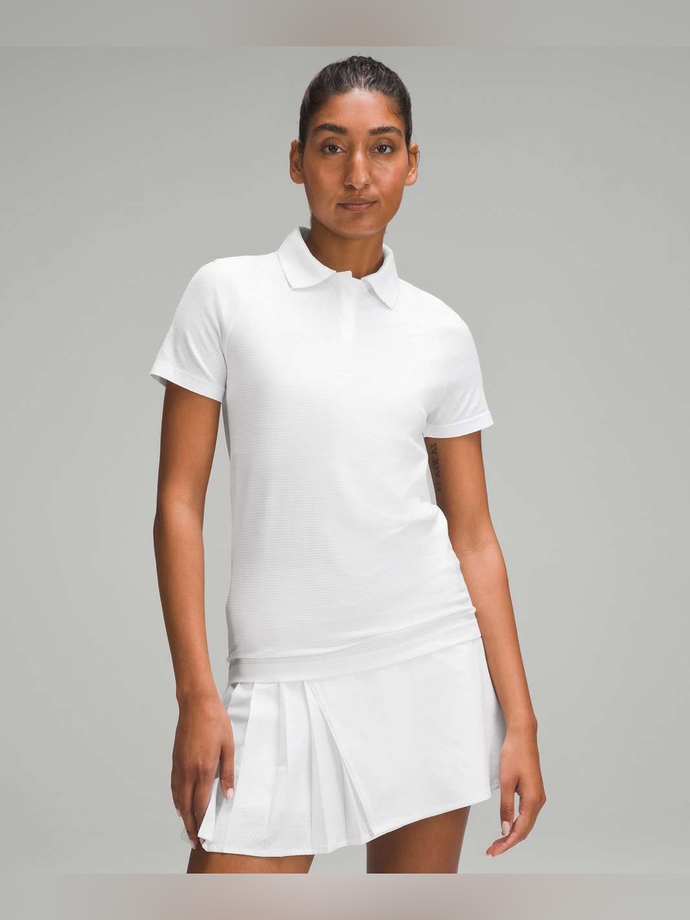 Lululemon Swiftly Tech Short Sleeve Polo Shirt size 8 White WHWH